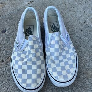 Vans light blue checkered
